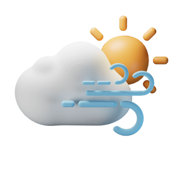 3d icon day windy weather forecast illustration concept icon render png