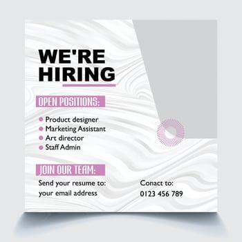 We are Hiring Social Media Post Template vector
