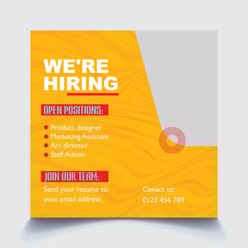 We are Hiring Social Media Post Template vector