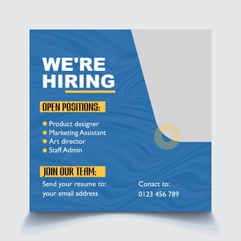 We are Hiring Social Media Post Template vector