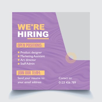 We are Hiring Social Media Post Template vector