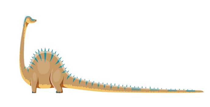 Diplodocus isolated dinosaur cartoon character vector