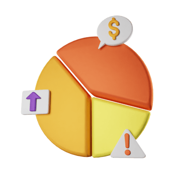 3d icon pie chart data graph illustration concept icon render png