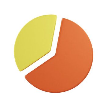 3d icon pie chart data graph illustration concept icon render png