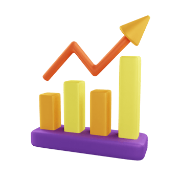 3d icon column chart data graph illustration concept icon render png