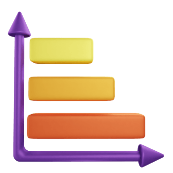 3d icon bar chart data graph illustration concept icon render png