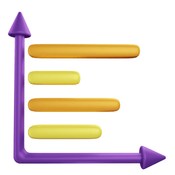 3d icon bar chart data graph illustration concept icon render png
