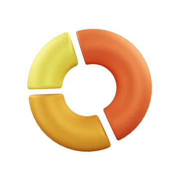 3d icon pie chart data graph illustration concept icon render png