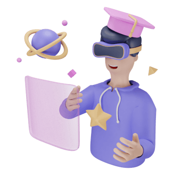 3d icon vr education metaverse illustration concept icon render png
