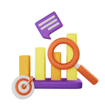 3d icon analysis chart data graph illustration concept icon render png