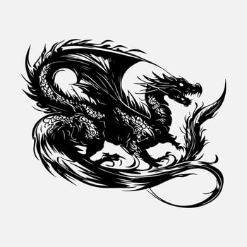 black dragon vector silhouette