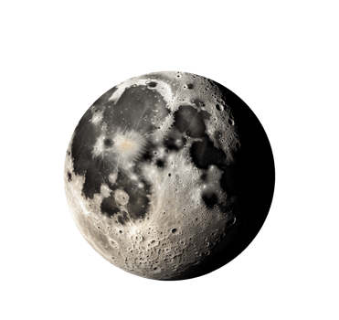 Moon on transparent background, created with png