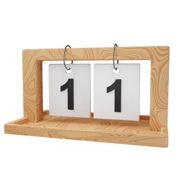 3d icon date 11 wood calendar illustration concept icon render png