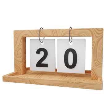 3d icon date 20 wood calendar illustration concept icon render png