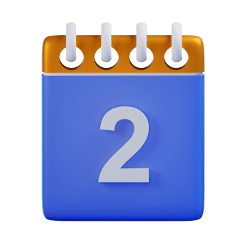 3d icon date 2 calendar illustration concept icon render png