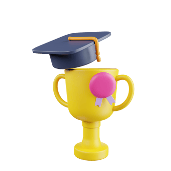 3d icon trophy education illustration concept icon render png