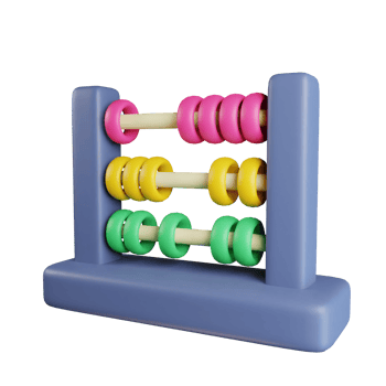 3d icon abacus education illustration concept icon render png