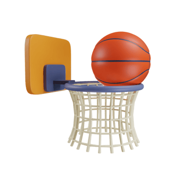 3d icon basket ball education illustration concept icon render png