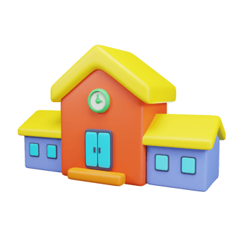 3d icon school building education illustration concept icon render png