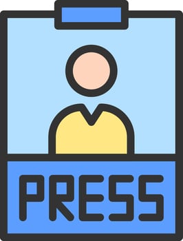 Press Pass icon vector image. Suitable for mobile apps, web apps and print media.