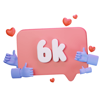3d icon 6k like follow love social media illustration concept icon render png