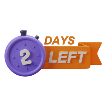 3d icon 2 days left marketing promo ads illustration concept icon render png