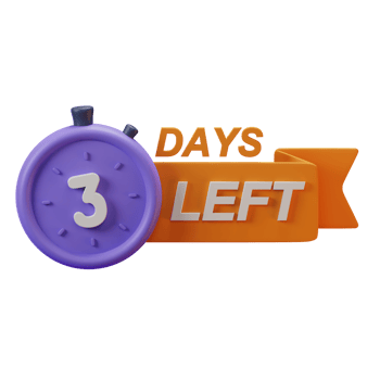 3d icon 3 days left marketing promo ads illustration concept icon render png