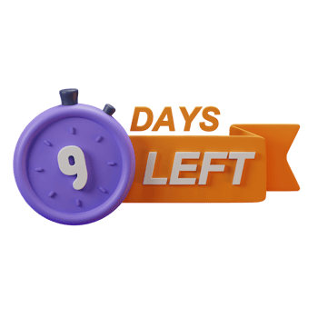 3d icon 9 days left marketing promo ads illustration concept icon render png
