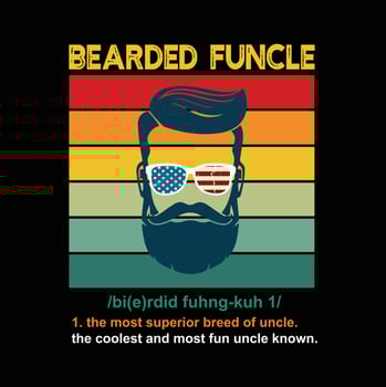 Bearded Funcle Funny Uncle Definition Vintage Cool Beard vector