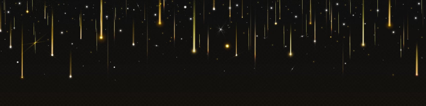Golden star rain fall on dark background vector
