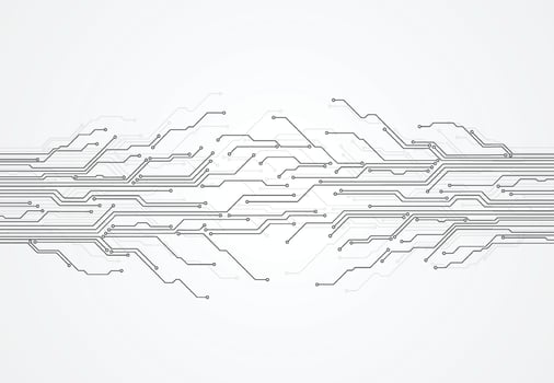 Abstract background with technology circuit board texture. Electronic motherboard illustration. Communication and engineering concept. Vector illustration