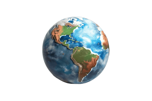 Earth Planet on Transparent Background. AI png