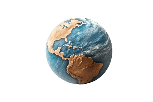 Earth Planet on Transparent Background. AI png