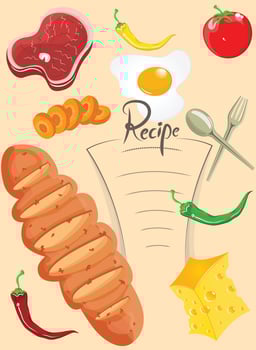 Recipe book cover paper only vector