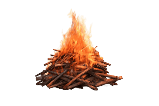 Bonfire on a Transparent Background. AI png