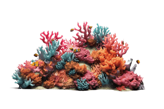 Coral Reef on Transparent Background. AI png
