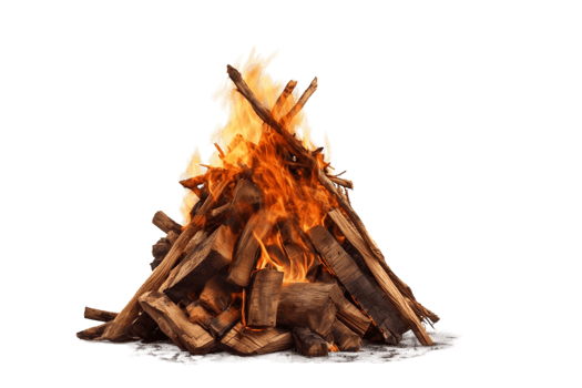Bonfire on a Transparent Background. AI png