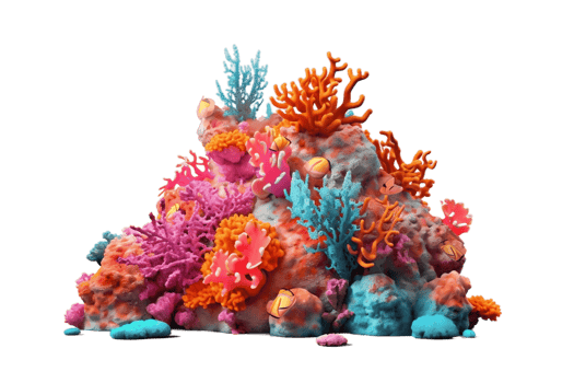 Coral Reef on Transparent Background. AI png