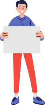 casual man holding blank paper png