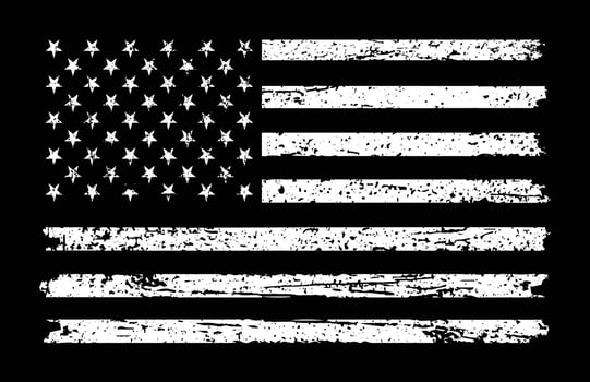 Vintage Distressed White American Flag Design vector