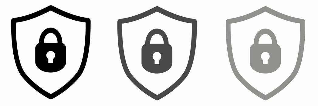 Shield with padlock icon vector illustration. Stock vector illustrationicon.