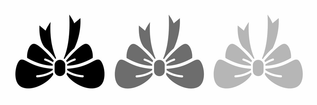 Tie icon black white illustration collection. vector