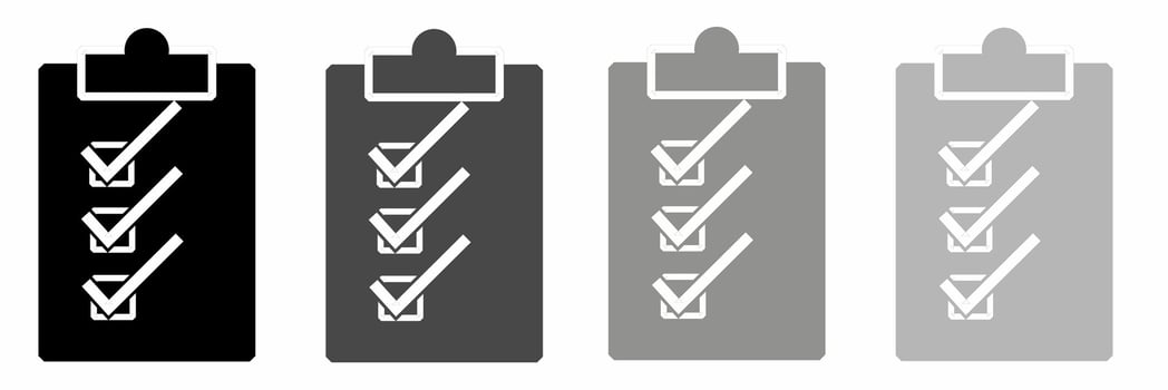Checklist icon black white illustration collection. vector