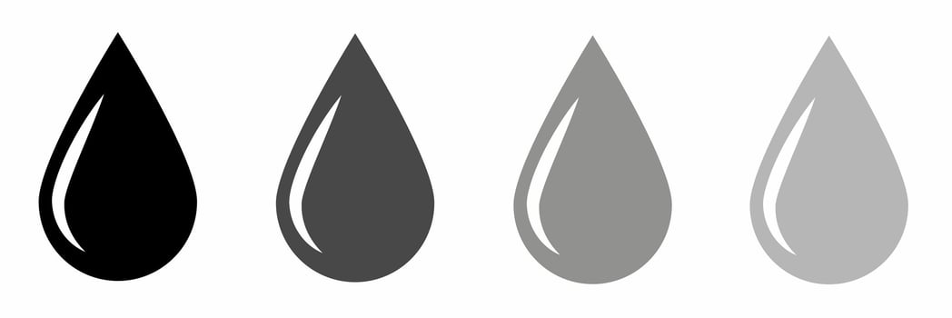 Waterdrop icon black white illustration collection. vector