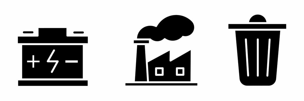 Ecology icon set. Ecology black and white illustration. Stock vector. vector