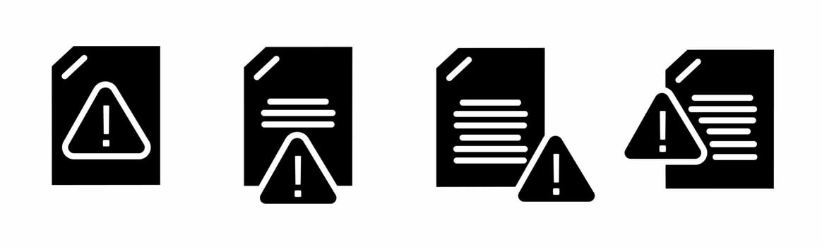 Document icon set. Document black and white illustration. Stock vector. vector
