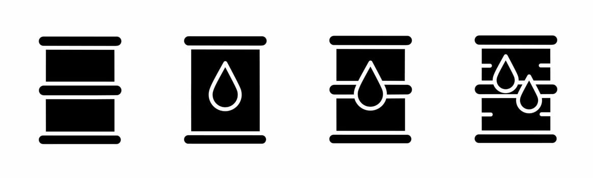 Icon design. Black and white oil barrel icon illustration collection. Stock vector. vector