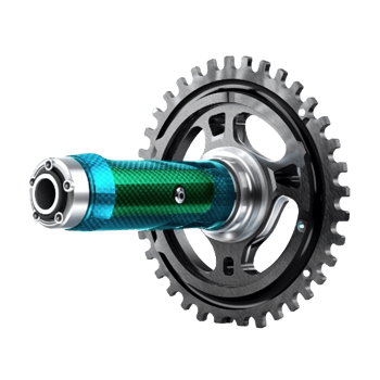 Ebike mid mount drive isolated on transparent background, created with png