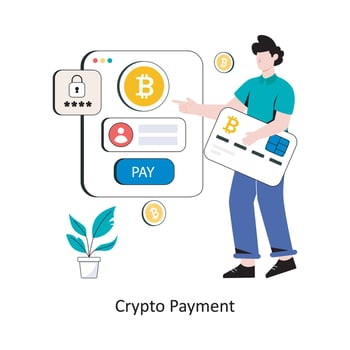 Crypto Payment  flat style design vector illustration. stock illustration