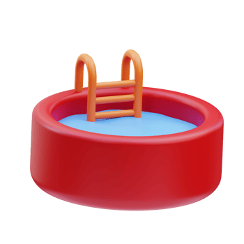 Swimming pool Hotel 3D Illustration png
